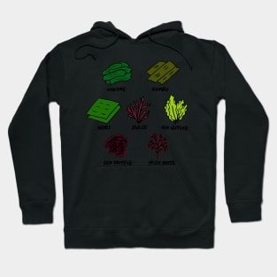 Illustrated Types of Edible Seaweed Hoodie